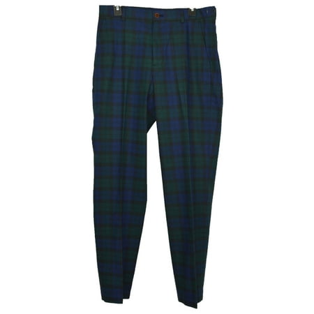 New New Brooks Brothers Men Clark Plaid Regular Fit Blue Green 40x30 Trousers 5605-3