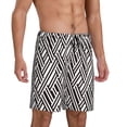thumbnail image 2 of Sikiie Black White Stripes Mens Pajama Shorts, Lightweight Lounge Pant with Pockets Soft Sleep Pj Shorts for MenMedium, 2 of 6
