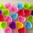 thumbnail image 4 of Advancent Revestimientos de silicona para cupcakes con forma de corazón, 6 uds., reutilizables, antiadherentes, para hornear magdalenas, molde Type3 NO3, 4 of 6