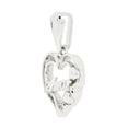thumbnail image 2 of 14k Gold White Rhodium, Amor Heart Pendant Charm Created CZ 17mm with 16" Dainty Neck Chain, 2 of 7