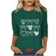 thumbnail image 3 of RKSTN Valentines Gift 3/4 Length Sleeve Womens Tops Oversized Crewneck Valentine Day Loves Heart Graphic Print Short Sleeve T Shirt Womens Casual Plus Size Round Neck Three Quarter Sleeve Tee Shirt, 3 of 6