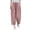 Pink, variant on Women's Casual Relaxed Fit Cotton Linen Blend Wide Leg Pants Versatile And Flattering 9/10th Length Bell Bottom Pants, Size M-2XL