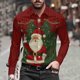 thumbnail image 1 of Seeotter Men Women Button Down Shirts Christmas Long Sleeve Funny Ugly Xmas Graphic Blouse Casual Shirts Holiday Tee, 1 of 7