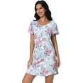 thumbnail image 5 of FEREMO Nightgowns for Women V Neck Casual Nightshirt Comfy Sleepshirt Flared Short Sleeve Sleepwear, 5 of 7