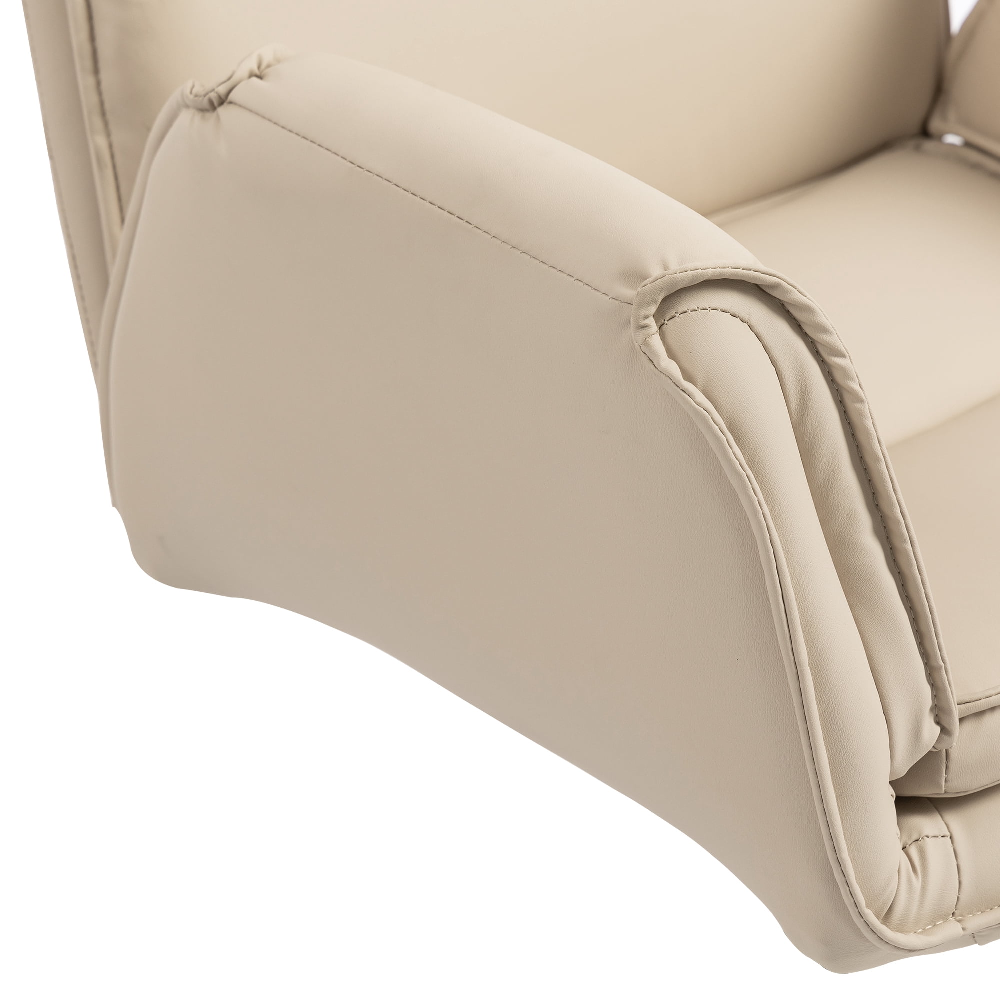 Desk Chair, Office Chair, Ergonomic Chair with Beige PU Adjustable 5 Position Armrests 360 Degree Swivel Wheels Thickened Backrest for Home Office, Beige PU