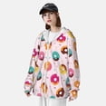 thumbnail image 3 of Saiise Colorful Donuts Pattern Sun Protection Hoodie for Men and Women, Lightweight Quick-Dry Windproof with Hood and Zip-Medium, 3 of 7
