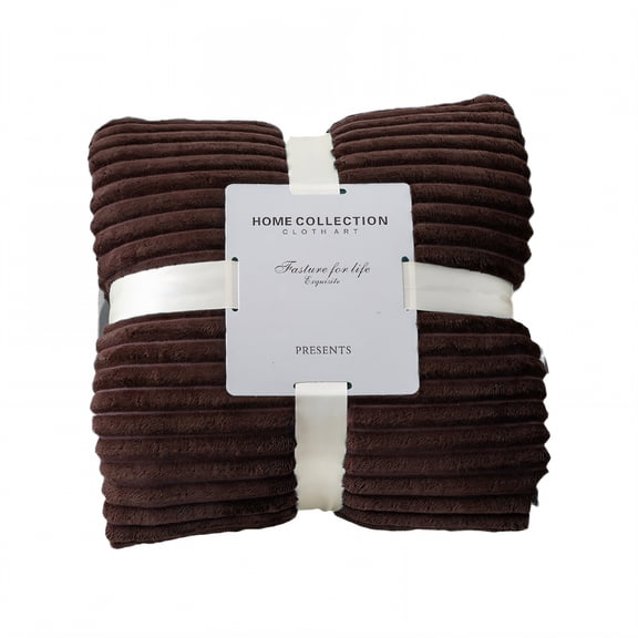 AUQ Throw Blanket,Warm Upgrade Layer Couch Throw Blanket,Thick Fleece Texture Cozy Blanket,Coffee,40*60in