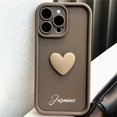 thumbnail image 4 of Funda de silicona con corazón de amor 3D personalizada para iPhone, carcasa bonita a prueba de golpes, caramelo, nombre personalizado, 15, 11, 12, 13, 14, 15 Pro Max, 4 of 5