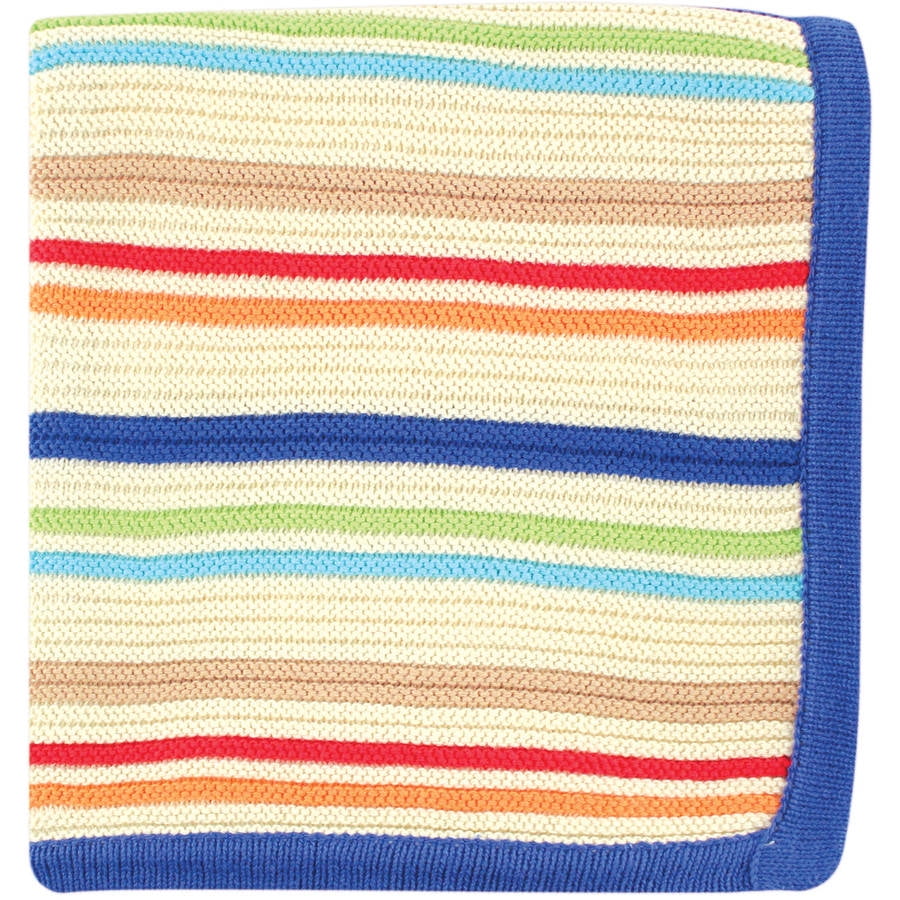 Hudson Baby Striped Knit Blanket, Blue