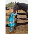 thumbnail image 6 of Millie Loves Lily Girls Teal Unicorn Pony Border Dress & Legging Set,Big Girl Size 6,(2-PCS), 6 of 7