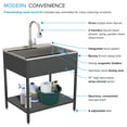 thumbnail image 4 of Transolid K-EWS-2822S-MB 28-in W x 22-in D x 35-in H Laundry Sink/Wash Stand All-in-One Kit, Matte Black, 4 of 7