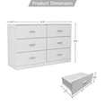 thumbnail image 6 of CQSXDA Modern 6-Drawer Dresser for Bedroom, Ample Storage Wide Chest of Drawers, Antique White, 6 of 7