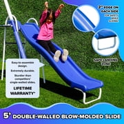 Sportspower Outdoor Super 8 Fun Metal Swing Set for Kids 3-8 with 6ft Slide, Saucer Swing, Rocking Horse, 6ft Durable Steel Frame