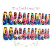 Lovely in Lava Lamp Matte Long Coffin Press-on Nails by The Nail House NH - 24 Pieces