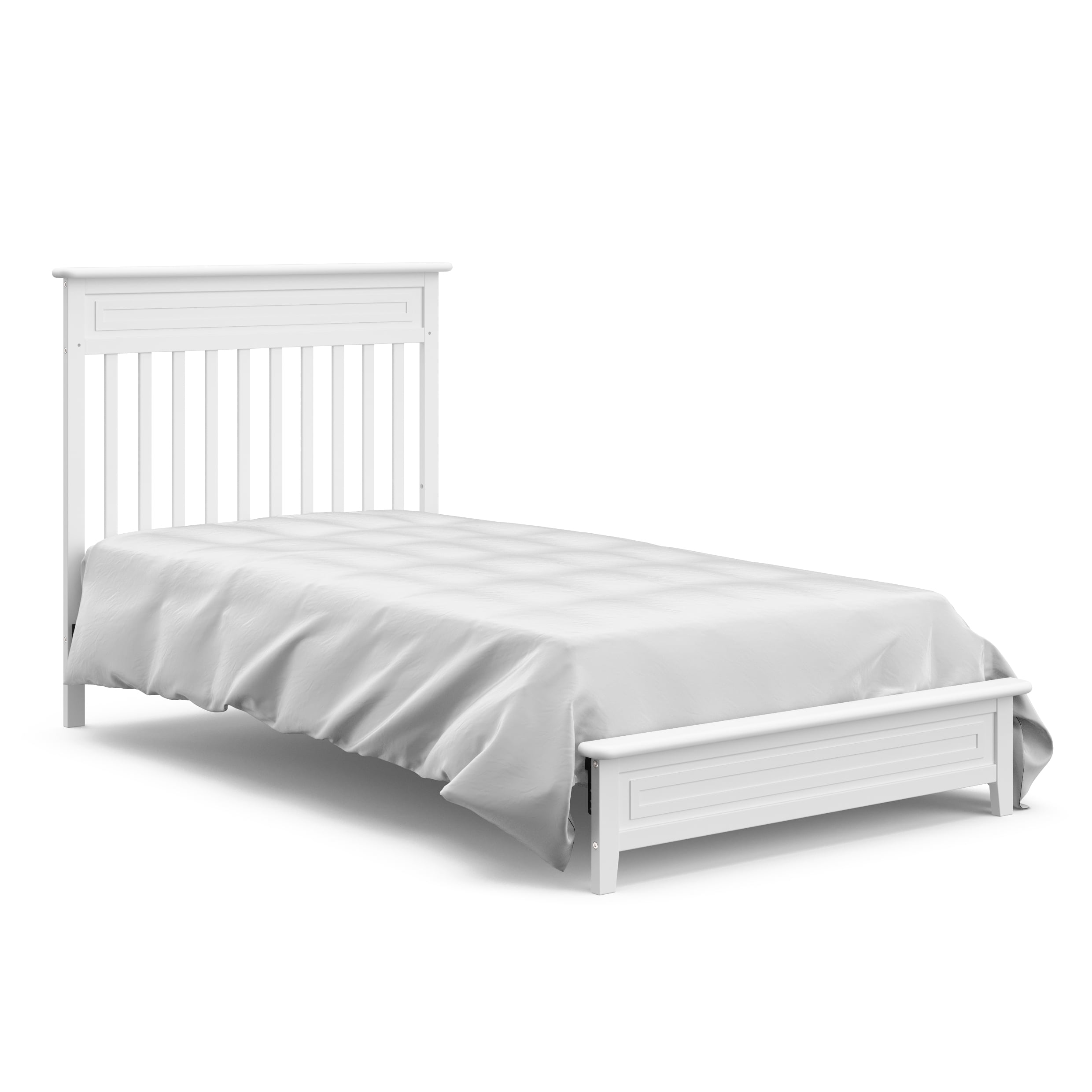 Storkcraft Petal Mini 4-in-1 Convertible Baby Crib with Mattress, White