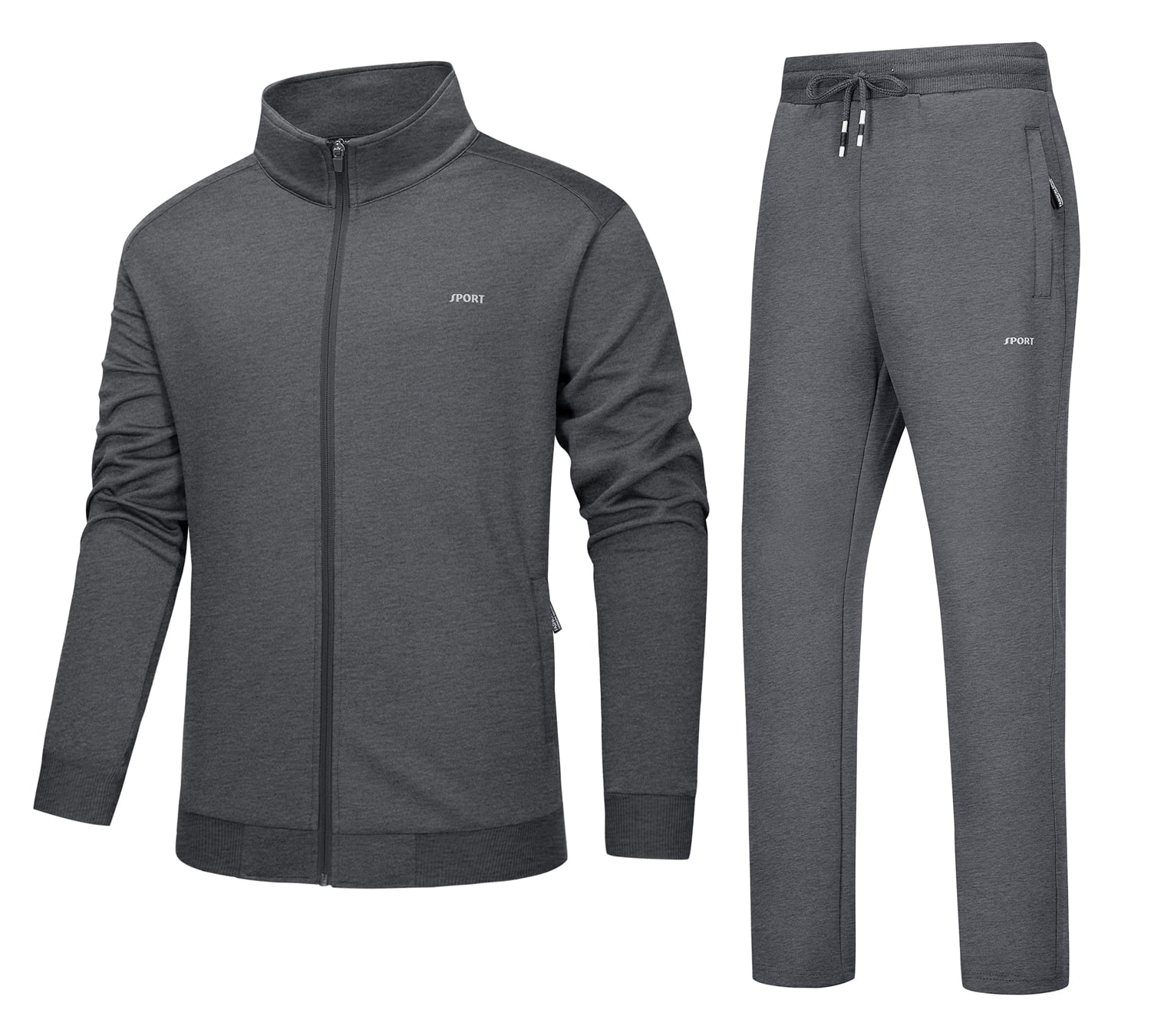 TACVASEN Mens Running Sportwear Comfortable Hiking Activewear Set Dark