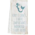 thumbnail image 1 of One Bella Casa 82420TW Important Mermaid Stuff Blue Tea Towel - Blue, 1 of 1