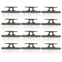 Superio Grey Nail Brush Cleaner with Handle, 12 Pack - Durable Brush Scrubber To Clean Toes, Fingernails, Hand Scrubber All Surface Cleaning, Heavy Duty Scrub Brush Stiff Bristles, Easy To Hold