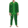thumbnail image 3 of KLL St Patrick's day Sleepwear Mens Flannel Pajamas,Long Cotton Pj Set-X-Large, 3 of 7