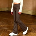 thumbnail image 4 of OGLCCG Girl's Flare Leggings High Waisted Stretchy Bell Bottoms for School Daily Wear Kids Dance Yoga Pants(Brown,7-8 Years), 4 of 7