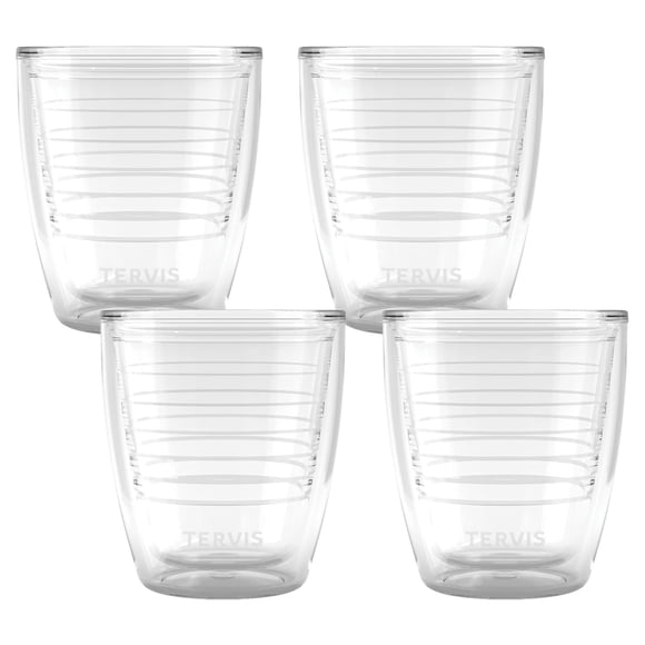 Vaso Tervis transparente y colorido para mesa, 350 ml (12 oz), paquete de 4