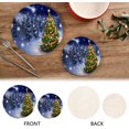thumbnail image 4 of SKYSONIC 2 pcs Shiny Christmas Tree Pot Holders Trivets, Heat Resistant Trivets,Winter Snow Wonderland Cotton Thread Weave Mats for Hot Pads Pans Pot Bowl Teapot, 4 of 7