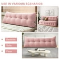 thumbnail image 4 of Lovote Triangular Headboard Pillow with Side Pockets - Teddy Velvet Fabric, Bed Rest Reading Pillow, Removable & Washable Cover, Daybed Wedge Pillow for Queen Beds, Pink, 4 of 6