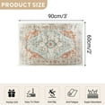 thumbnail image 2 of 2'x3' Vintage Area Rugs,Soft Washable Distressed Thin Rugs for Bathroom Porch,Non-Slip Foldable Indoor Carpet,Brick Red, 2 of 5