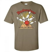 Budweiser Bowling Strike Colorway T-Shirt for Men, Tan - Large