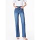 thumbnail image 5 of Jeans de pierna ancha de cintura alta con dobladillo deshilachado para mujer Sidefeel, 5 of 9