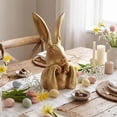 thumbnail image 3 of Clearance! YZEGDCH Easter Decoration Spring Bunny Figurines 8" Cute Vintage Gold Resin Rabbit Statue Table Decorative Bunny Sculpture Collectibles Easter Gifts for Women Men, 3 of 9