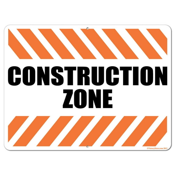 Construction Zone 18"x24" Aluminum Sign