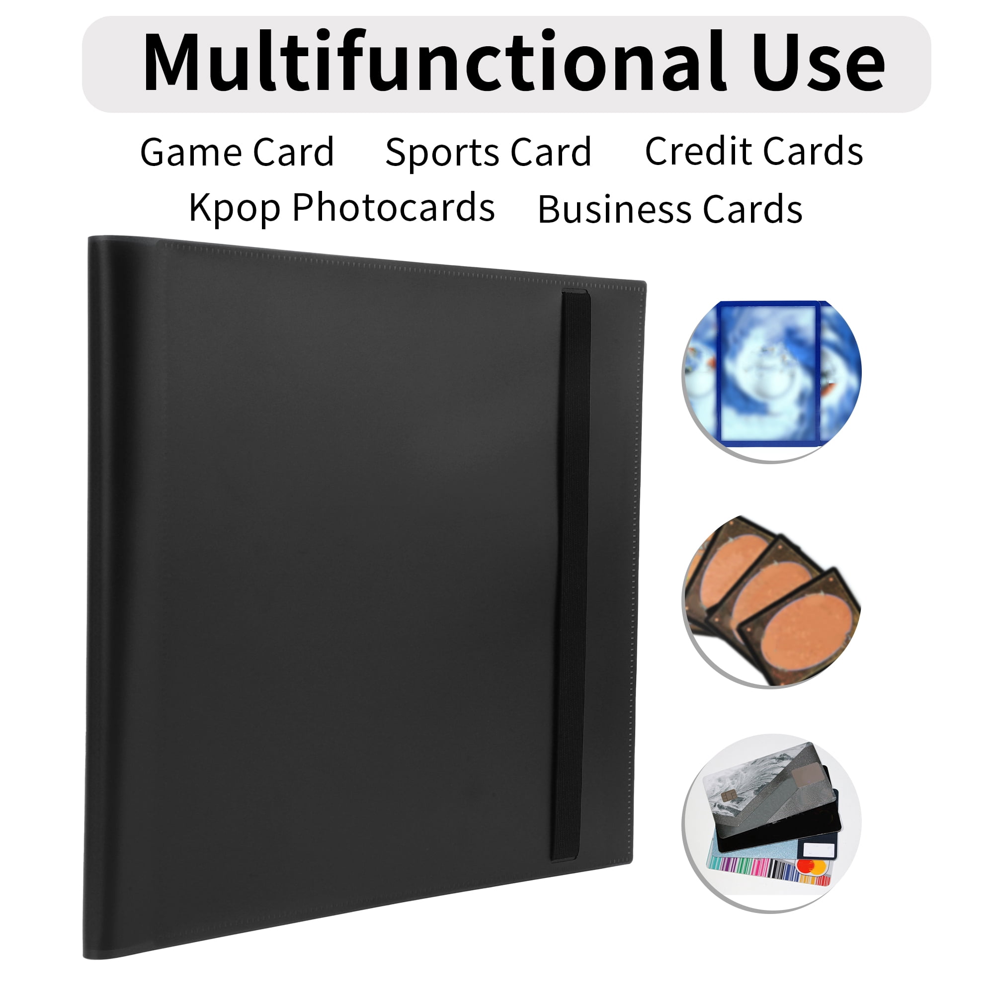 12 Pockets Card Binder with 480 Sleeves Trading Card Collector Album Holders Black
