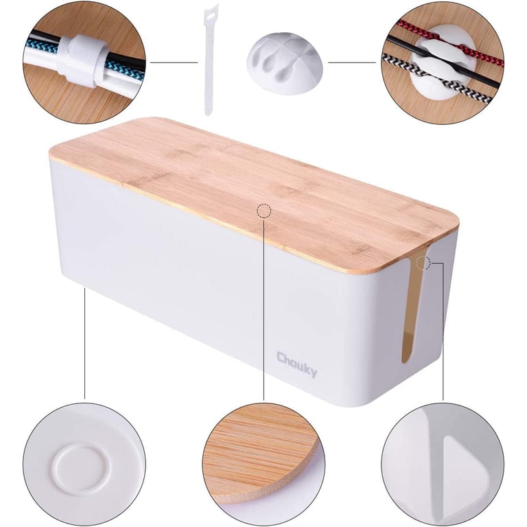 2-Pack Rattan Cable Management Box – Large & Medium Size To Hide Power ...