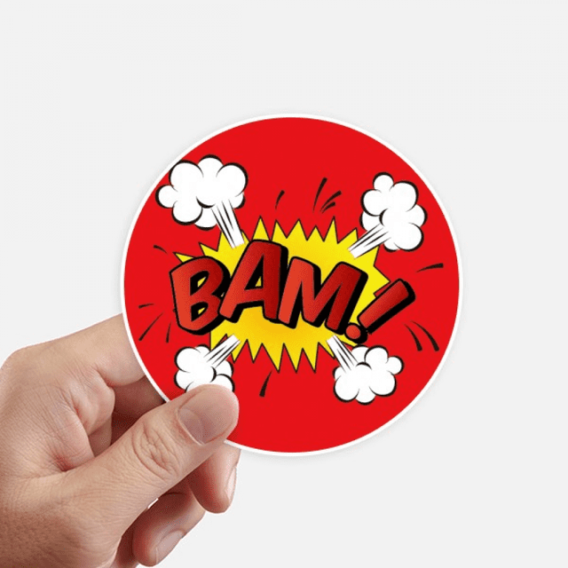 Boom Exclamation Spark Sticker Round 4inch Wall Suitcase Laptop Decal 8pcs