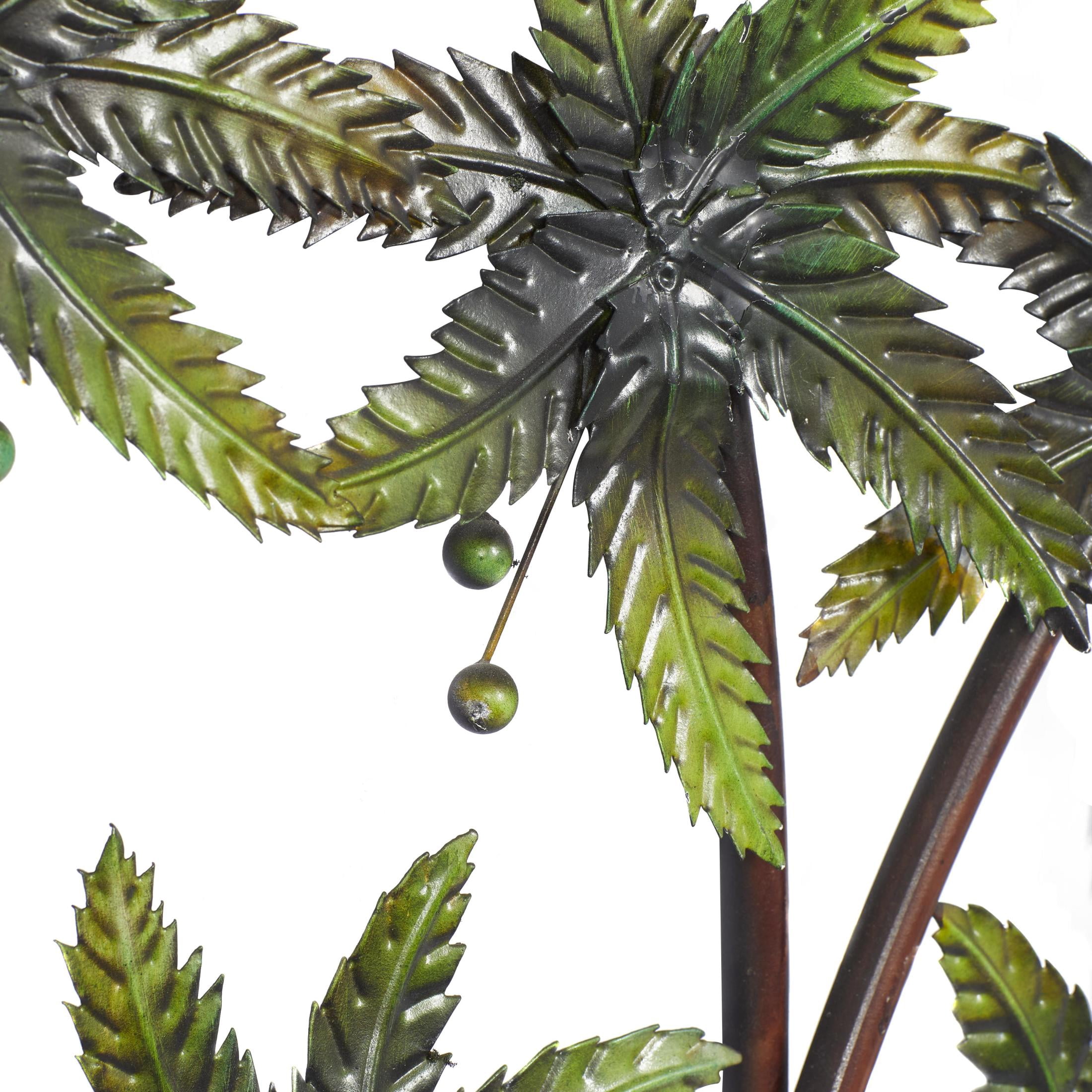 DecMode Green Metal Palm Tree Wall Decor