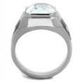 thumbnail image 3 of Luxe Jewelry Designs Men's Stainless Steel Solitaire Ring with Cubic Zirconia and Epoxy - Size 11, 3 of 4