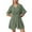 Army Green, variant on Women's V-Neck Wide Leg Short Sleeve Jumpsuit - Casual Summer Romper for Daily/Home Comfort