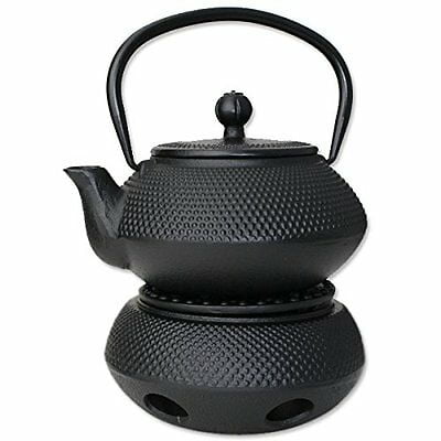 

Hobnail Iron Teapot + Warmer - Japanese Antique 24 Fl Oz Black Small Dot Cast Iron Teapot Tetsubin with Infuser / Gift / Birthday gift / Kitchen / Teapot