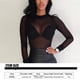 thumbnail image 3 of Sonducket Camiseta básica de mujer Sexy de manga larga transparente para mujer camiseta cuello lavable Tops para primavera negro S Type7 NO7 Sonducket AP008921-06, 3 of 6