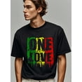 thumbnail image 4 of ONE LOVE T Shirts For Men With Sayings Black Funny Men's Graphic Crew Neck Casual Soft 100% Cotton Original Running Four Seasons Mens Cotton T Shirts., 4 of 7