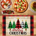 thumbnail image 2 of Jbralid Christmas Plaid Tree Design Placemat Set of 6 for Home Kitchen Table Decor 12x18 inch, 2 of 5