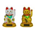 thumbnail image 3 of Lucky Cat Gold Waving Solar Power Powered Chinese Fortune Gold Maneki Neko, 3 of 4