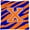 Blue Orange, variant on Monogram Initial x Tiger Stripe - Black Gold Decorative Fabric Pillow
