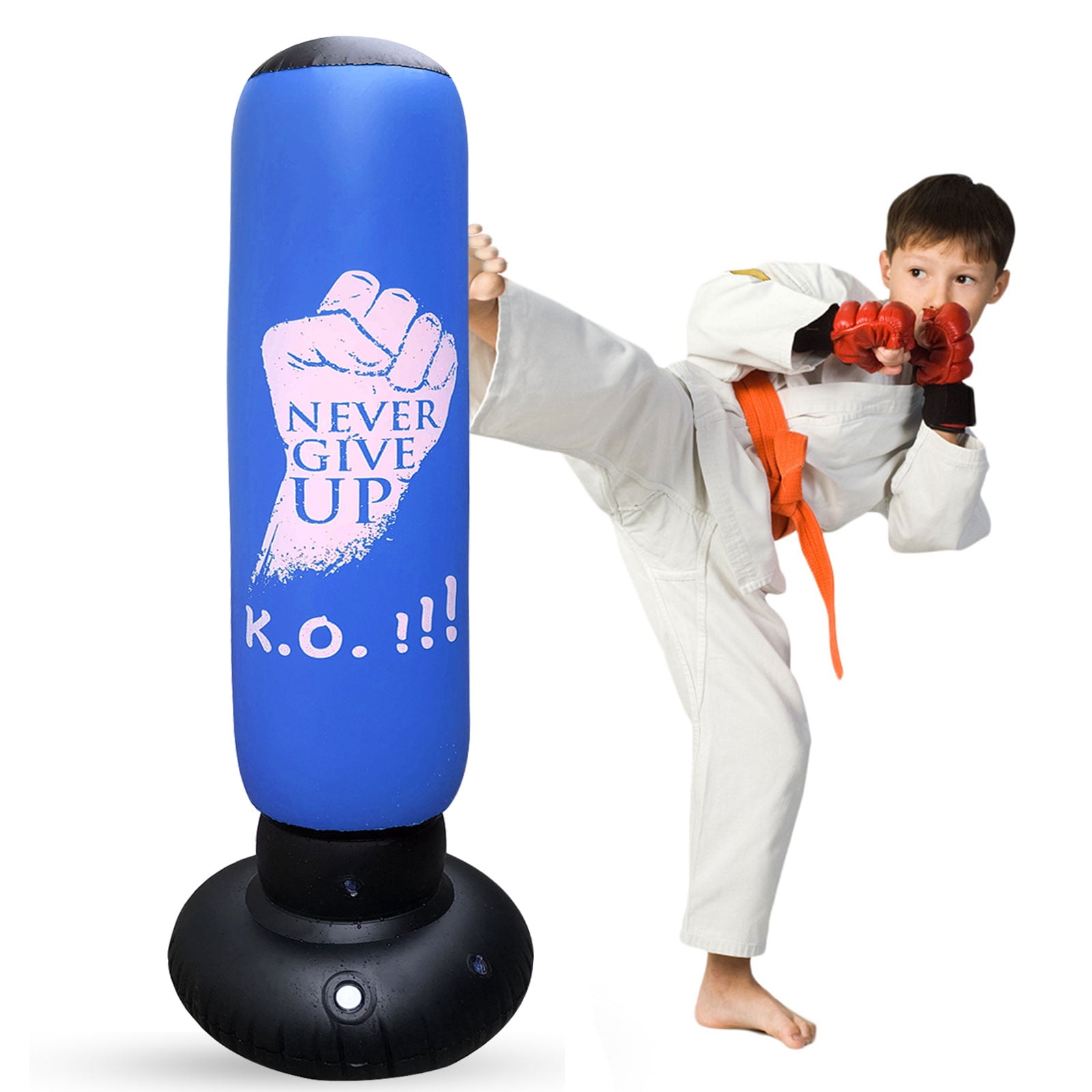 5.4 ft Inflatable Punching Bag Boxing Toy Kids Adult Sports Trainning Machine 