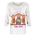 thumbnail image 5 of Pxxlle Plus Size Womens Easter T Shirts 3/4 Sleeve Cute Bunny Rabbit Graphic Tees Cute Round Neck Holiday Tshirt L, 5 of 5
