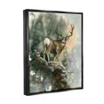 thumbnail image 3 of Deer Rocky Woodland Cliff Animals & Insects Graphic Art Jet Black Framed Art Print Wall Art, 3 of 6