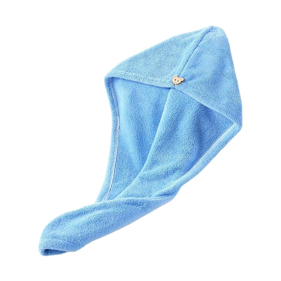 Lypsnake Microfiber Hair Drying Towel Wrap, Super Absorbent Quick Dry Turban Cap, Soft Plush Hair Wrap with Button for Shower Bath Gym Salon and Travel Use