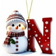 thumbnail image 1 of Snowman Christmas Ornaments 2025 Cute Christmas Tree Letter Decoration Personalized Hanging Pendants Indoor Hanging Xmas Ornament, 1 of 1