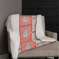 thumbnail image 2 of Amrita Sen Hamsa Hand Paisley Sherpa Blanket 60x80 Indoor Outdoor Red White, 2 of 5
